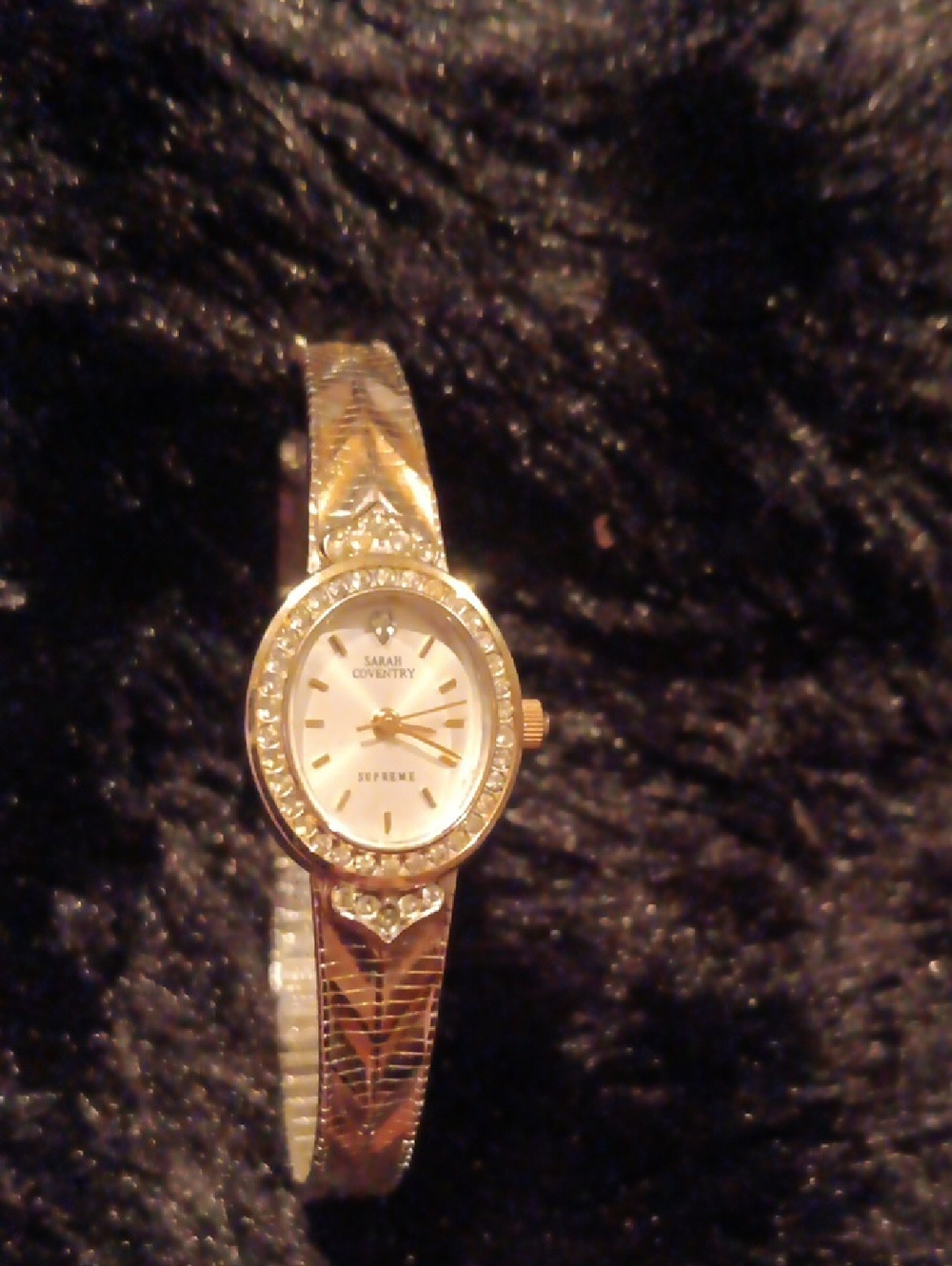 Sarah Coventry Gold-Tone Crystal Accent Ladies Watch